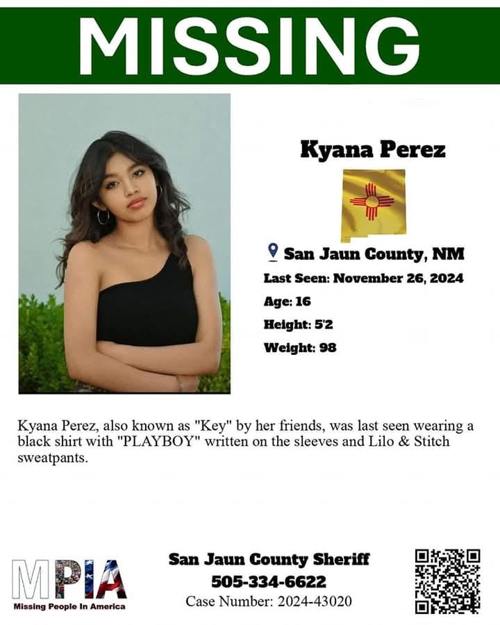 Kayla Perez missing San Juan County, New Mexico